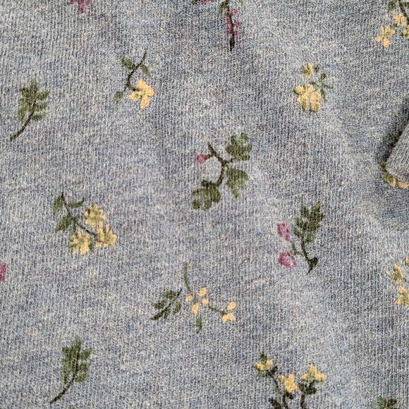 🔹️Eddie Bauer Blue Floral Print Long Sleeve Top Medium - Picture 6 of 8